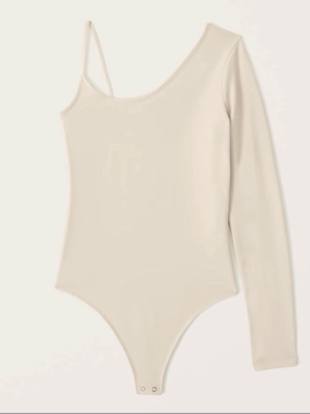 NWT Abercrombie & Fitch Nude/Tan Scoop Neck Asymmetrical Bodysuit